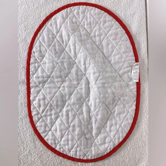 Vintage Red Green Festive Oval Christmas Placemats x2 - Picture 4 of 10